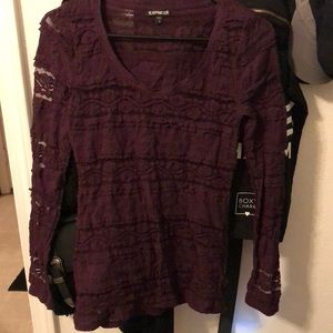 Purple lace long sleeve